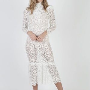 Vintage 80s Ivory Jessica McClintock Victorian Dress